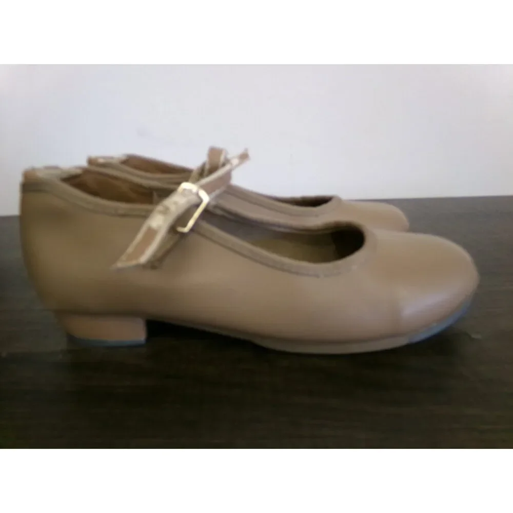Pre-Owned Dance Tap Shoes Danshuz 751 Little Kids 12M Tan Mary Jane Buckle